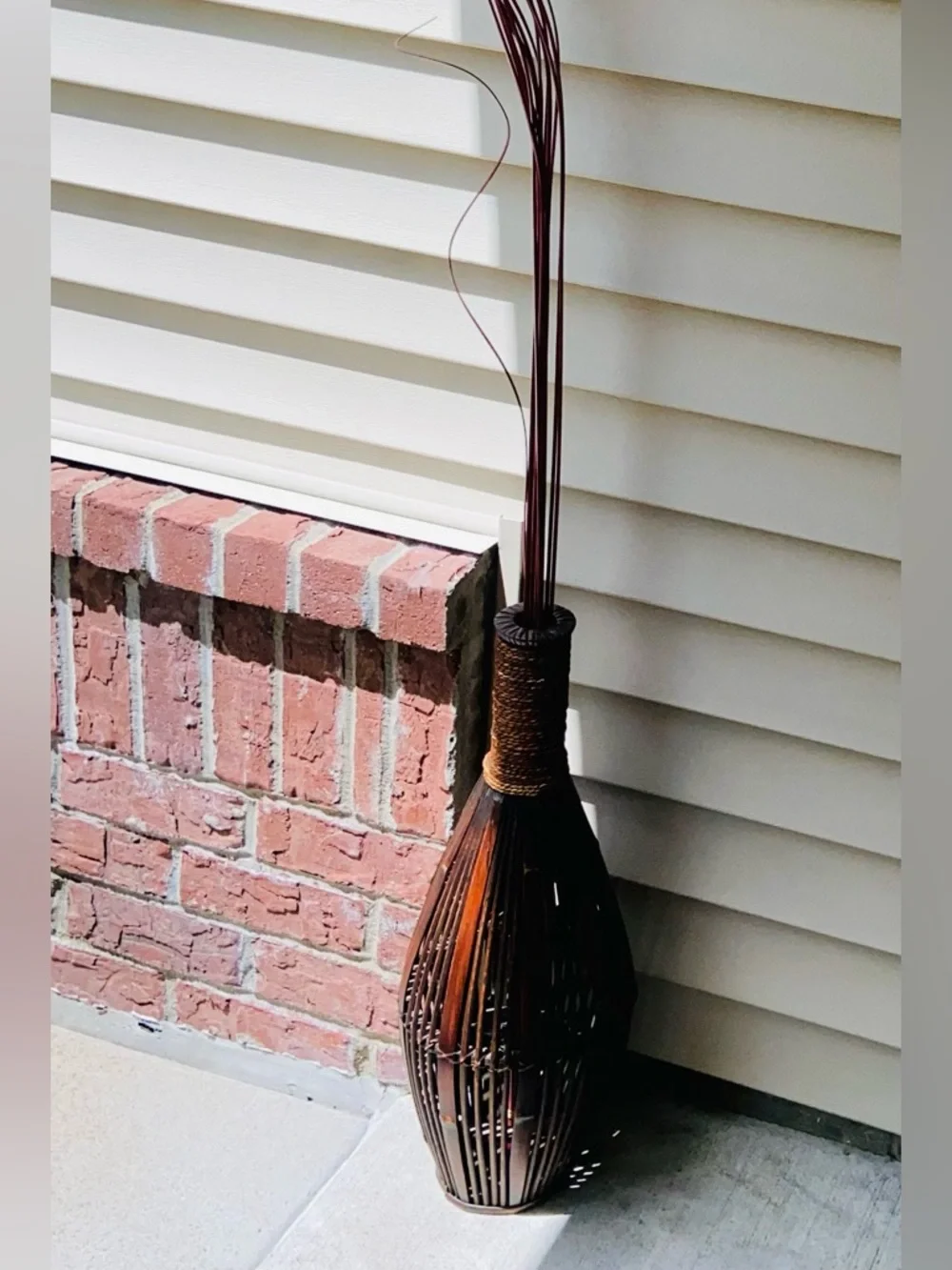 Creative Home Accents Decorative Brown Wicker Woven Floor Vase🏺NOT Water Tight